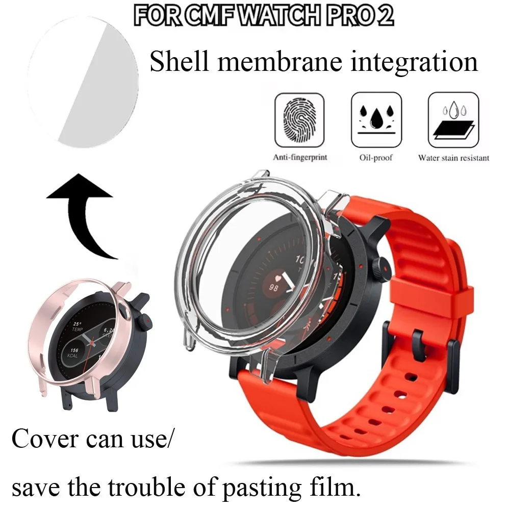 HD Tempered Glass + PC Case for CMF Watch Pro 2 All-around Anti-Scratch Protective CMF Watch Pro 2 Shell Membrane Integration