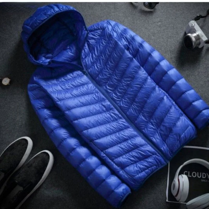 New Autumn Winter Men Ultra Lightweight Hooded Down Jacket Down Cotton Coat Fashion Winter Jackets