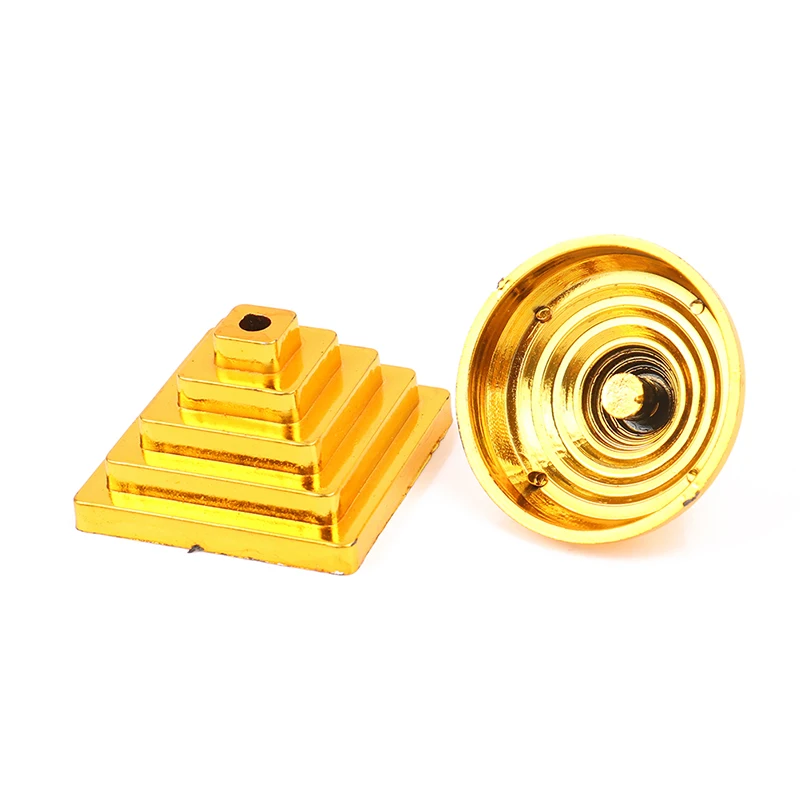 10Pcs Gold-Plated Plastic Base Round Square Flagpole Base Table Flag Holders Mini Flag Bases Decoration
