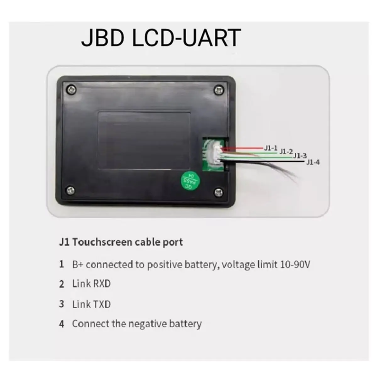 For JBD Smart LCD UART/RS485 Displayer SOC Display Screen Lithium Battery Li- Lifepo4 Communication Tool RS485
