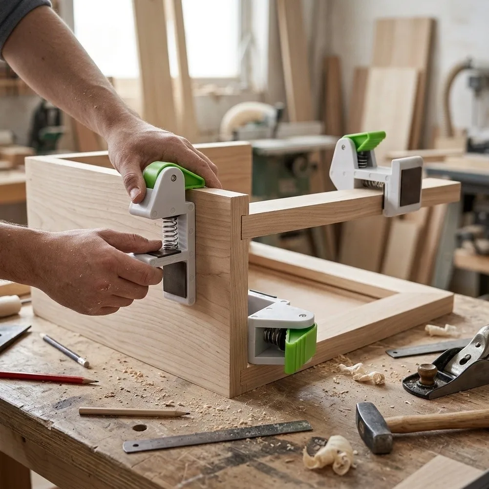 DIY Woodworking Positioning Clamp for Cabinet Assembly - Sturdy Quick Clamping Tool No Damage Portable 80x47mm