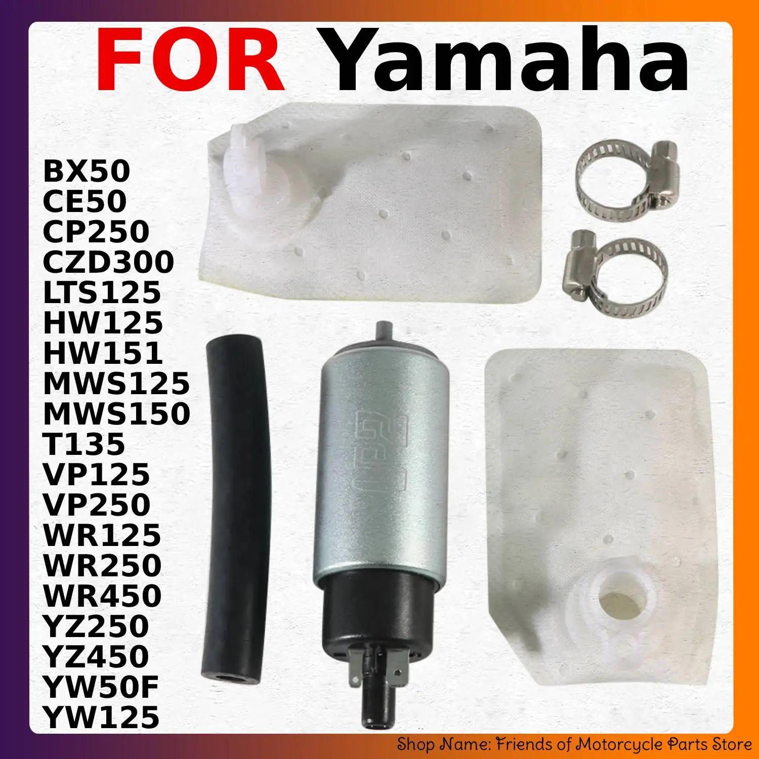 New Motorcycle Electric Fuel Pump For Yamaha WR250R WR250X WR450F YZ250 YZ250F YZ250FX YZ450F YZ450FX YW50F BW'S YW50FX  Zuma 50