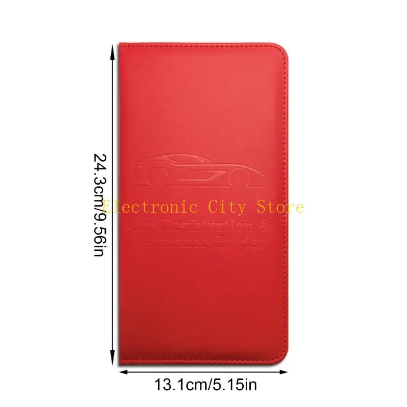Car Registration Protector PU Vehicle Document Organiser Case 5.15x9.56Inch HU8D