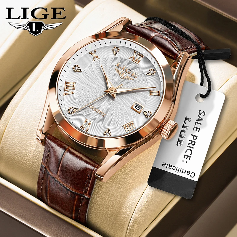 LIGE 2025 fashion men's watches top luxury sports simple calendar men's formal watches men's quartz clock Relogio Masculino+BOX