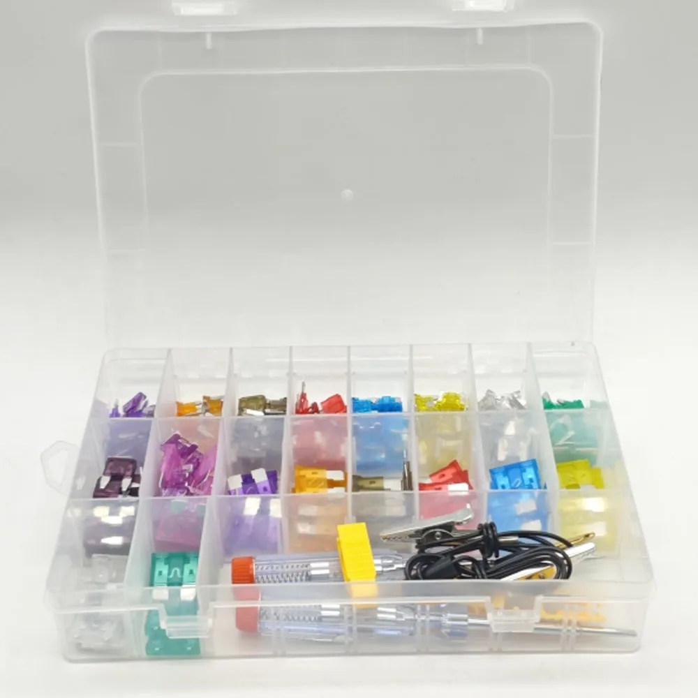 203-teiliges Sicherungs-Sortiment mit Sicherungsentferner und Stromkreisprüfer - Standard-, Mini- und Low-Profile-Mini-Sicherungsset 3A -40A – Detail 2