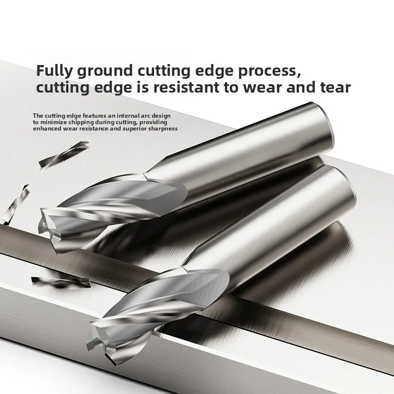 Ultra-Hard White Steel Straight Shank 3-Flute End Mill, 3-19mm, for High-Speed Precision Machining, Metal/Steel/Aluminum