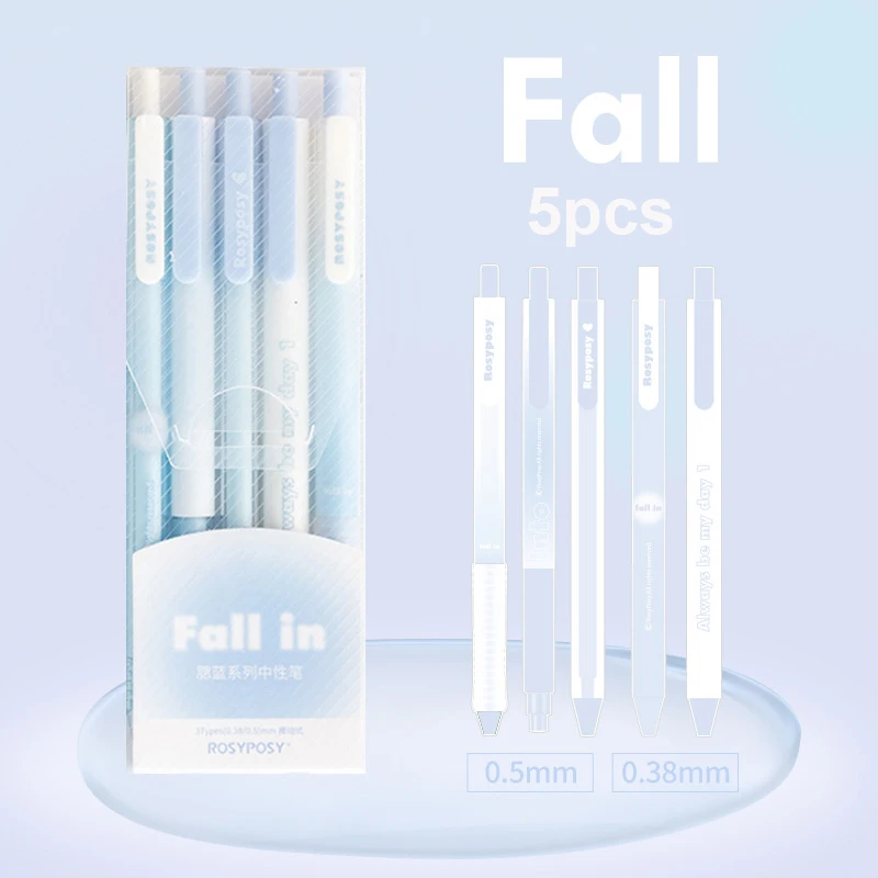 5Pcs Rosyposy Poeder Blusher Gel Pen Meisje Hart Druk Pen Goedkope Kawaii Briefpapier Kantoor Accessoires Pennen Voor Het Schrijven