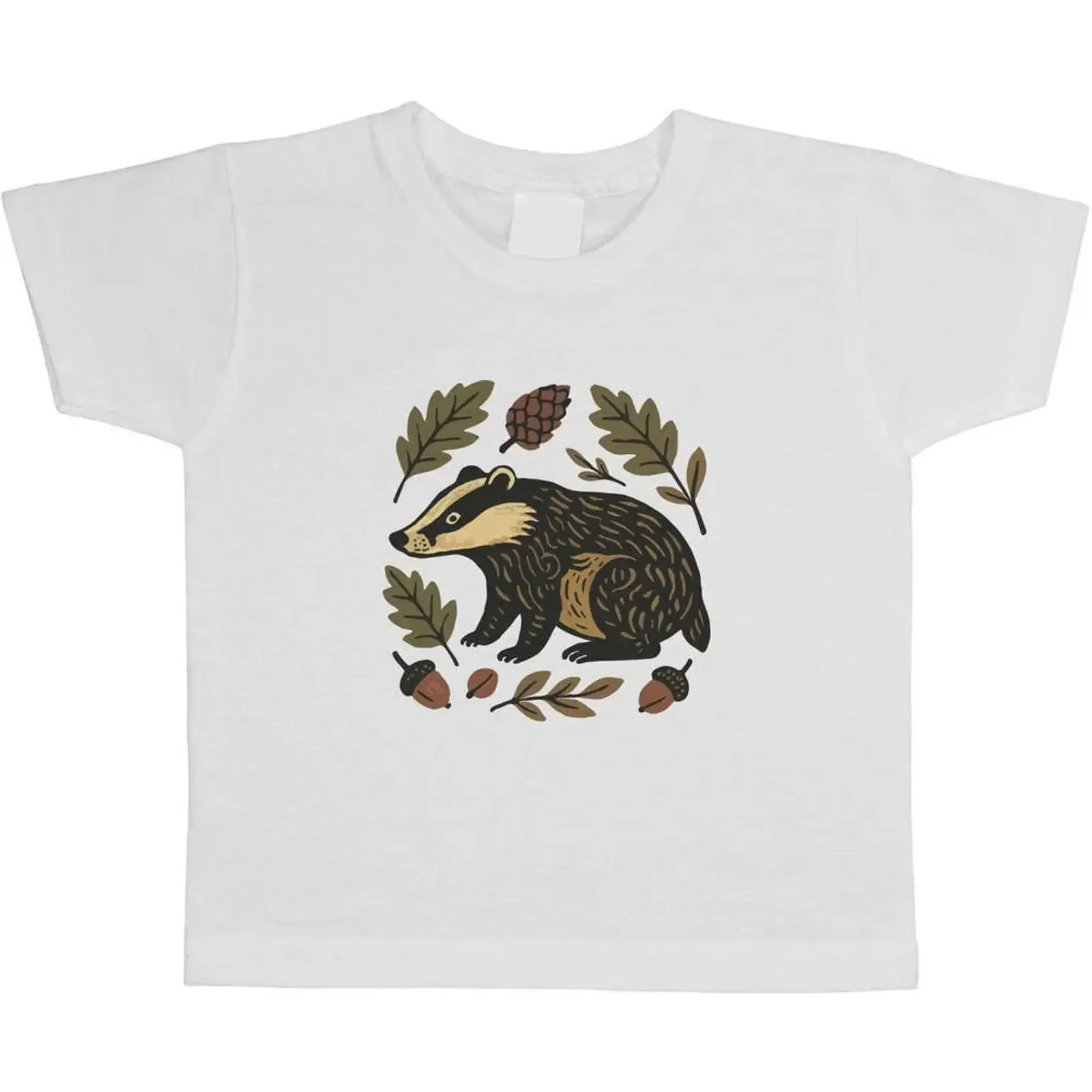 quot Folk Style Woodland Badger Kinder Baumwoll T Shirt TS062065 vintage Washed Breathable Casual Soft streetwear Comfortable