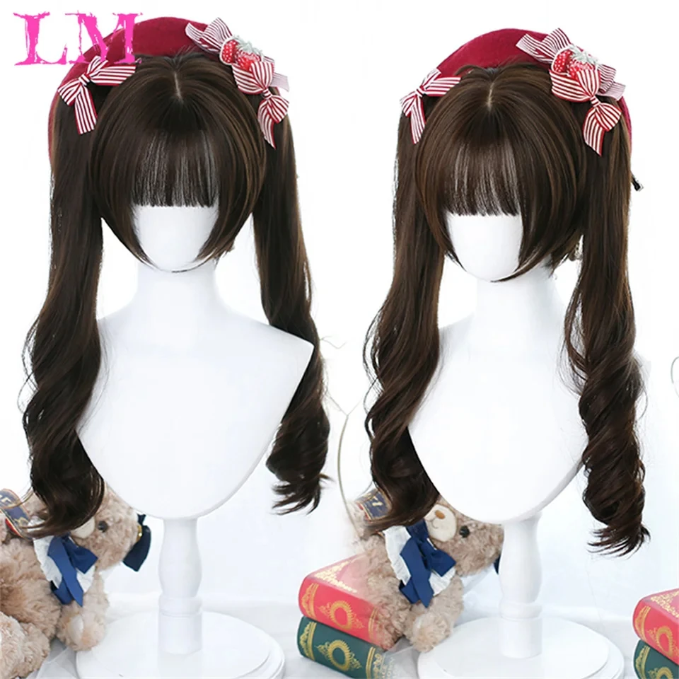 

LM Synthetic Hair Hatsune Miku Wig Cosplay Long Synthetic Hair Clips 2 Ponytails Lolita Green Pink Heat Resistant Party Wigs