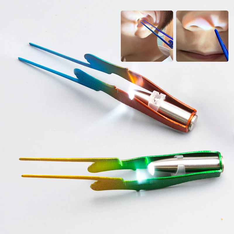 Baby Ear Cleaner Tweezer Soft Ear Picks Led Flash Light Ear Wax Curette Picker Ear Cleaning Tools Ear Wax Dog Removal Earpick