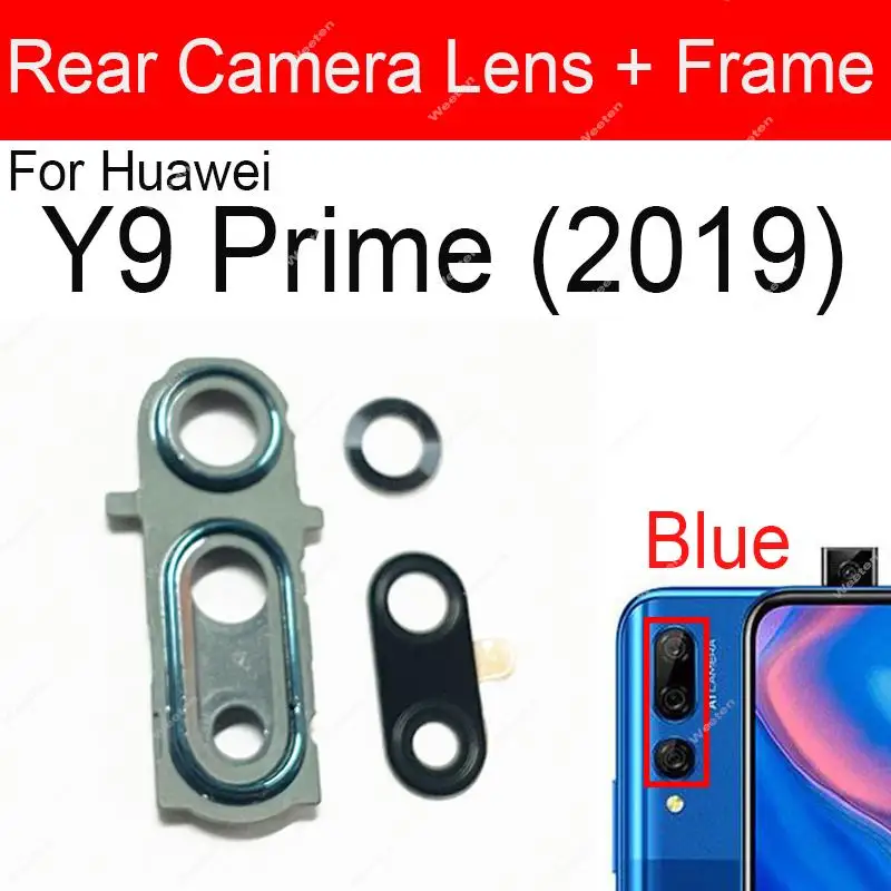 Rear Camera Lens Cover For Huawei Y9 Prime 2019 STK-L21 L22 LX3 Back Camera Lens Glass and Frame Cover with Sticker Parts