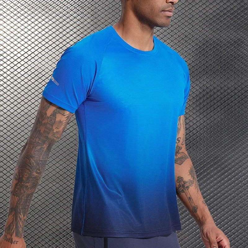 Breathable Ultra-thin Fitness Short Sleeved Marathon Team Quick Drying Clothes, Hiking Outdoor Sports T-shirt