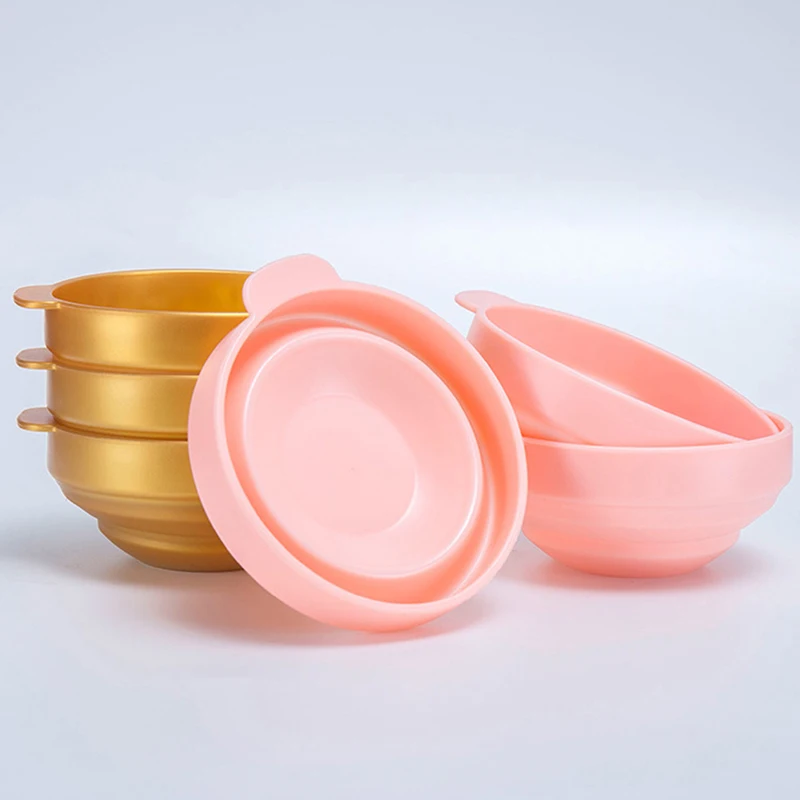 2Pcs/Set Silicone Folding Bowl Beauty Mask Bowl Hair Removal Beeswax Bowl Stick Spoon Spatula Face Care Tools