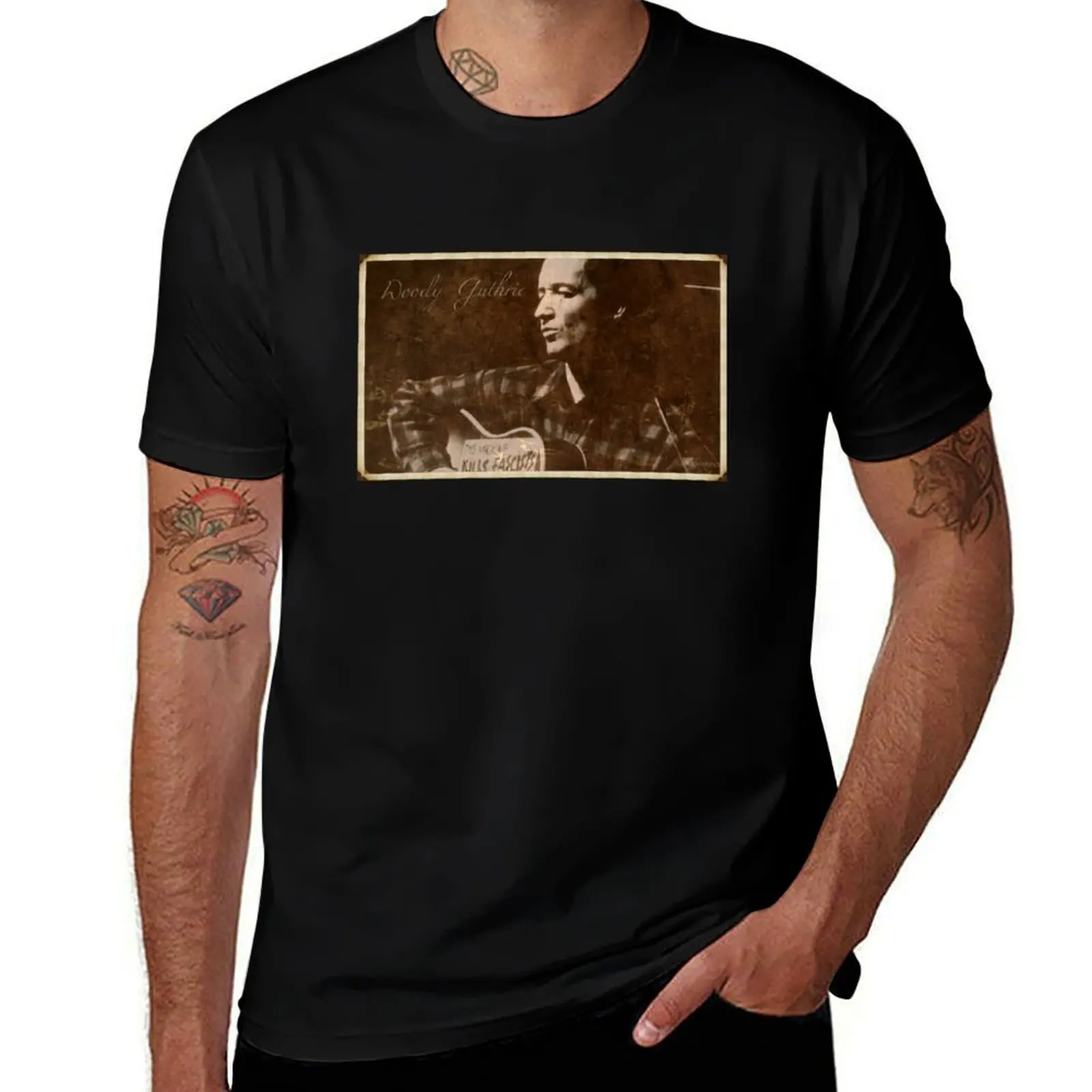 Футболка Woody Guthrie больших размеров для тренировок с короткими рукавами