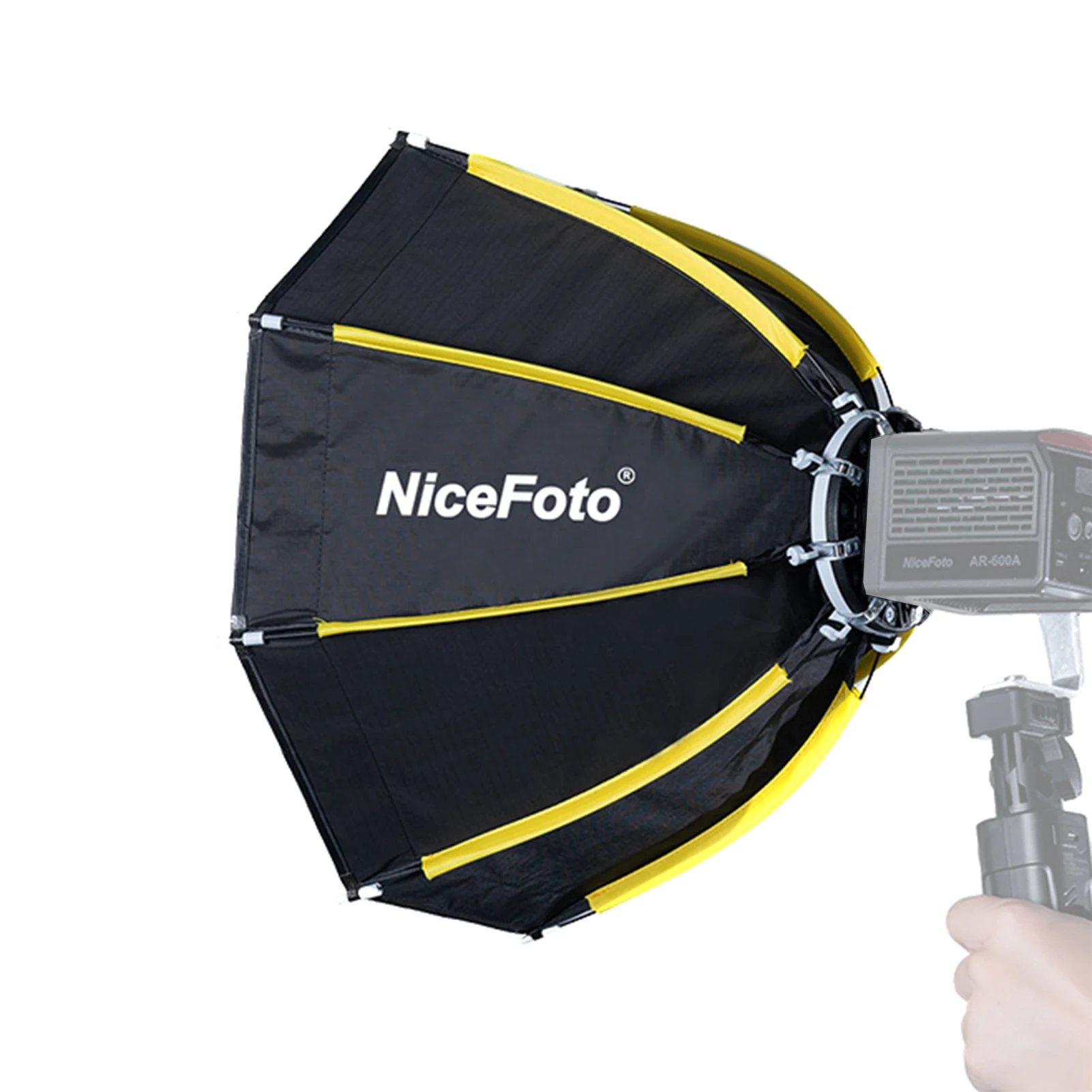 NiceFoto mini-50g 20in Mini Octagonal Softbox with Removeable Diffuser Cloth Honeycomb for Mini Bowens Mount Video Lights