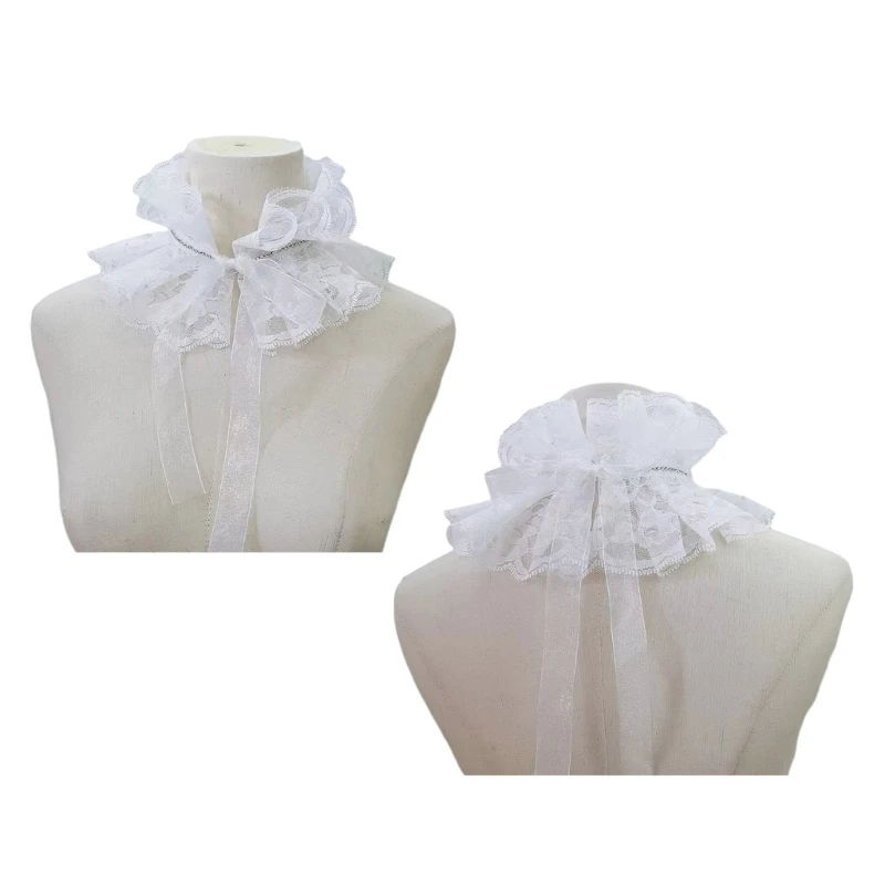 

Ruffle Choker Sweet Ruffled Collar Elizabethan Collar Medieval Cosplay Accessories Casual Decorative Shirt Dress Collar