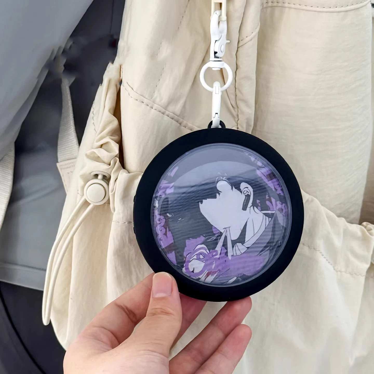 Zipper Storage Protective Case Dustproof Sealed Moisture-proof 75mm Millet Badge Keychain Display Pendant Collectible Bag