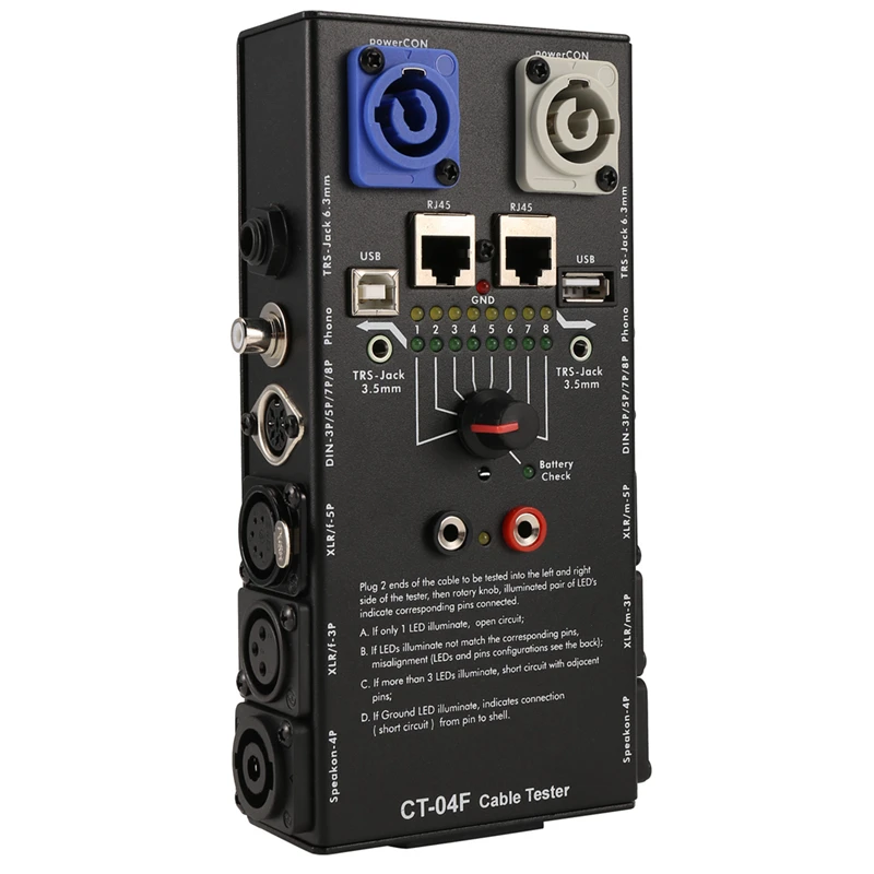 CT-04F Multifunctional Line Tester Audio Line Xlr Signal Line Tester -Compatible CT-04F-A82Z