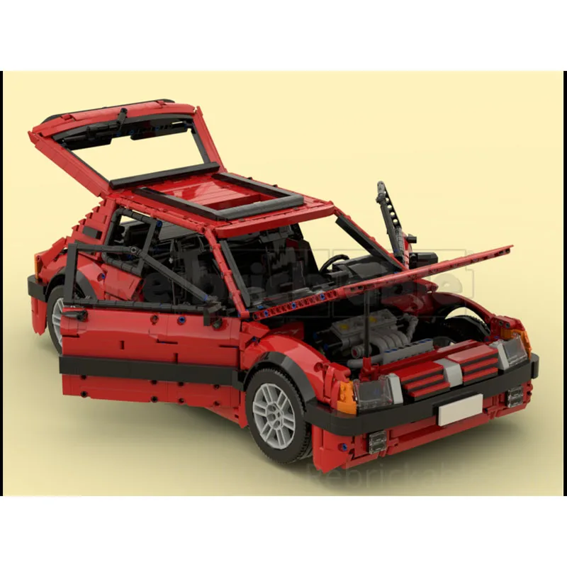 MOC- 205633   الأحمر الجديد الكلاسيكي 205 GTI Supercar سباق بنة نموذج • 3543 أجزاء الصبي الاطفال عيد ميلاد بناء الالعاب العملاقة هدية