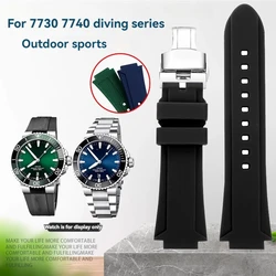 High Quality Rubber Strap For Oris Aquis 7730 7740 Diving Series Sport Waterproof Silicone Convex 24x11mm 24x12mm Men Watchband