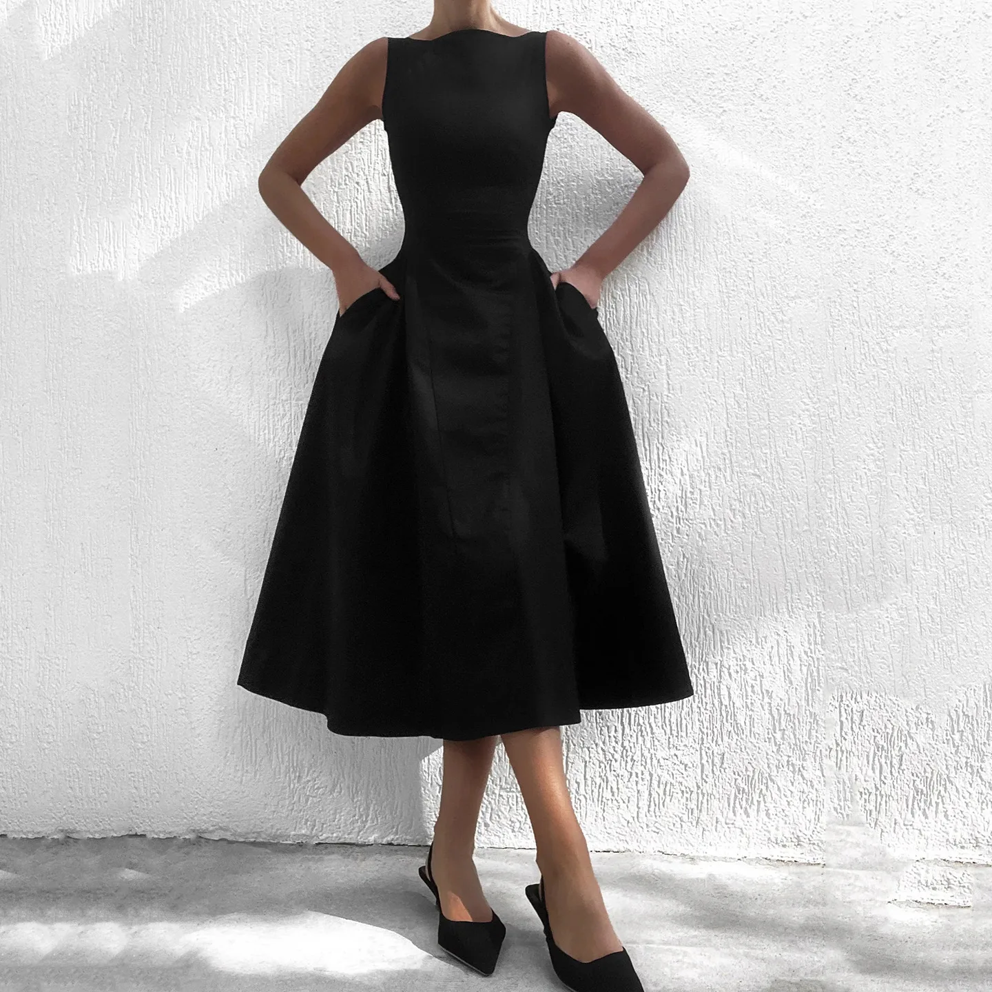 

High Waist Long Skirt Color Waist Cinching Maxi Dr Sexy Polyester Knitted Tight Fit Neutral G No Sve Summer Dr