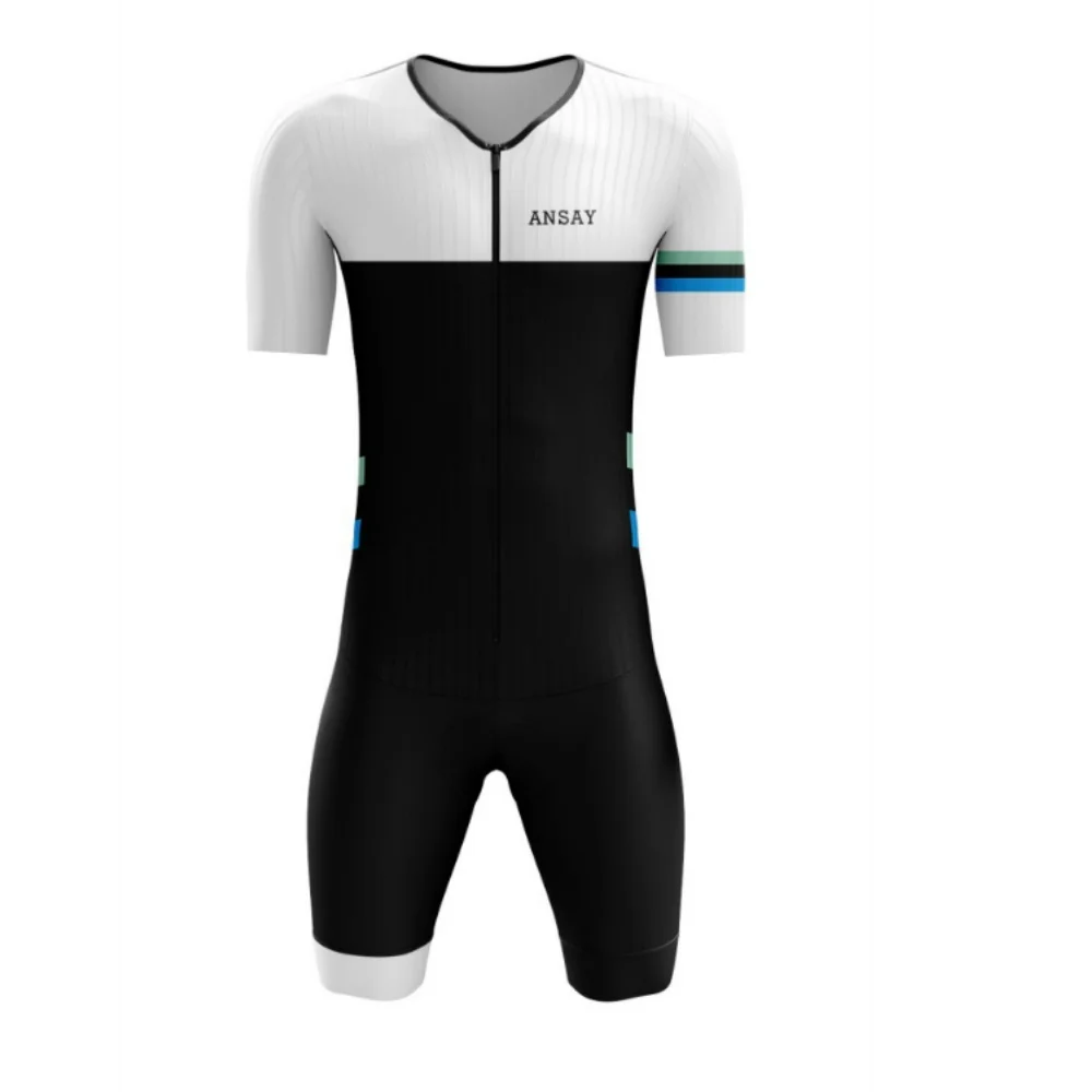 Men's Short Sleeve Triathlon Suit Cycling Skinsuit Long Distance Traithlon Speedsuit Ciclismo Running Swimming Quick Drying Wear - Image 2