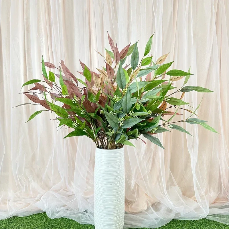 104cm Artificial Rich Eucalyptus Silk Plant Leaf Study Decor Simulation Eucalyptus Branch Green Plants Leaves Office Decoration