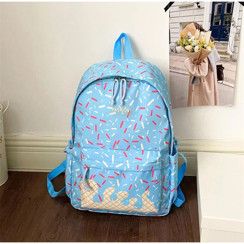 Schülerrucksack, Ice Cream Korean Teenage Girls Sweet Cute Schultasche, leichte, geräumige College-Tasche, Tagesrucksack mit großem Fassungsvermögen – Detail 13