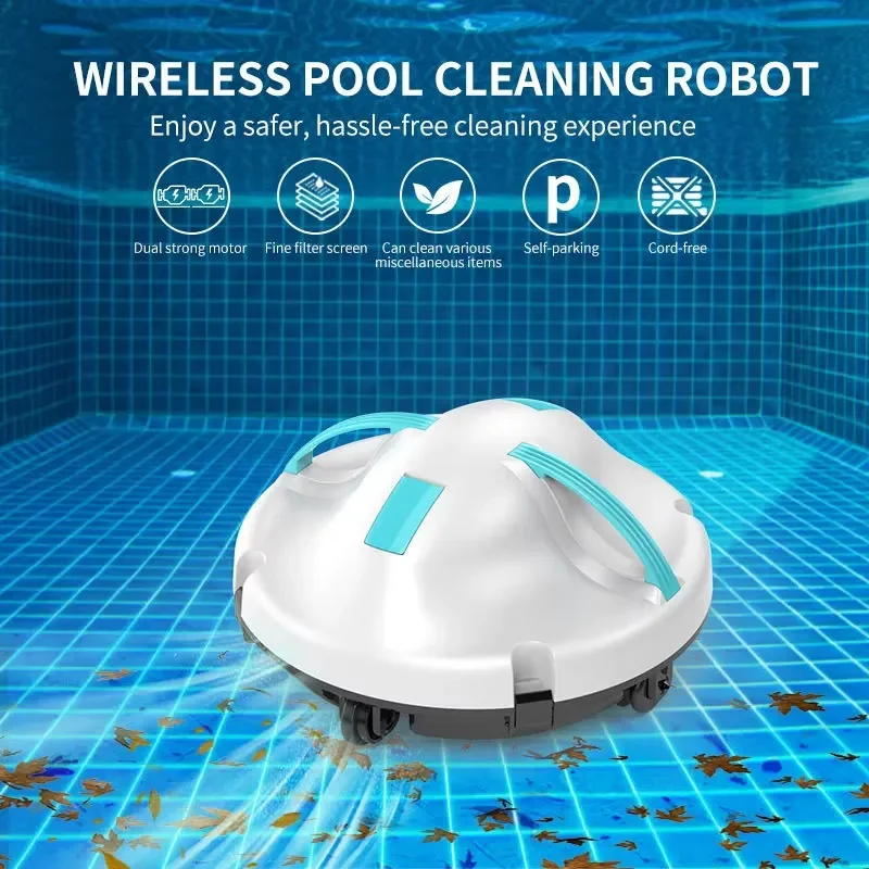 Automatic Pool Cleaning Robot Smart Underwater Vacuum Cleaner with Filter for Inground Swimming Pools Efficient Debris