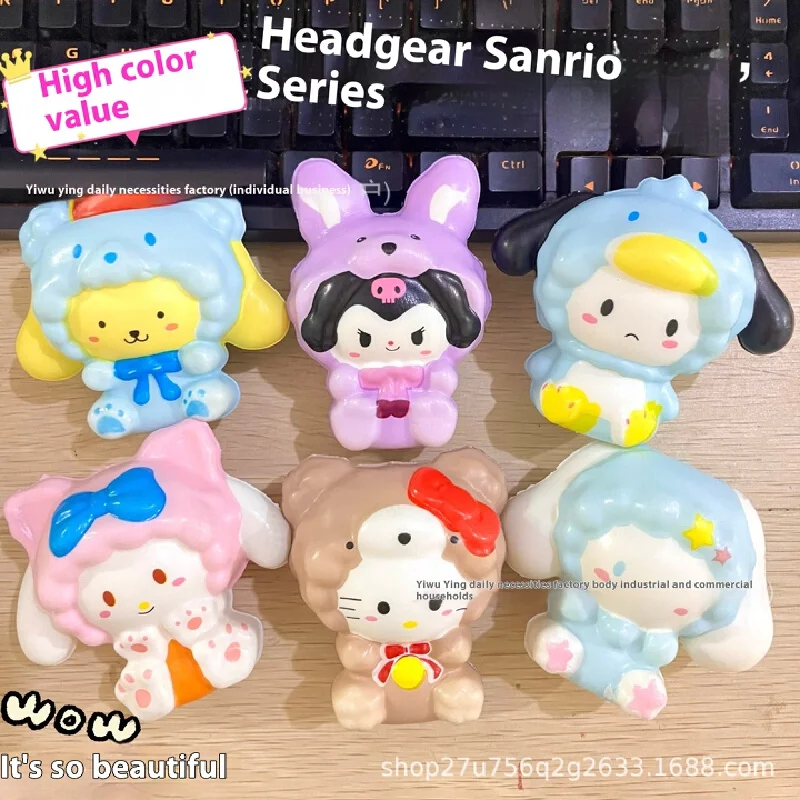 New Sanrio Anime Cartoon Character Hello Kitty Hand held Stress Relief Toy Slow Rebound Relaxing Stress Relief Pendant