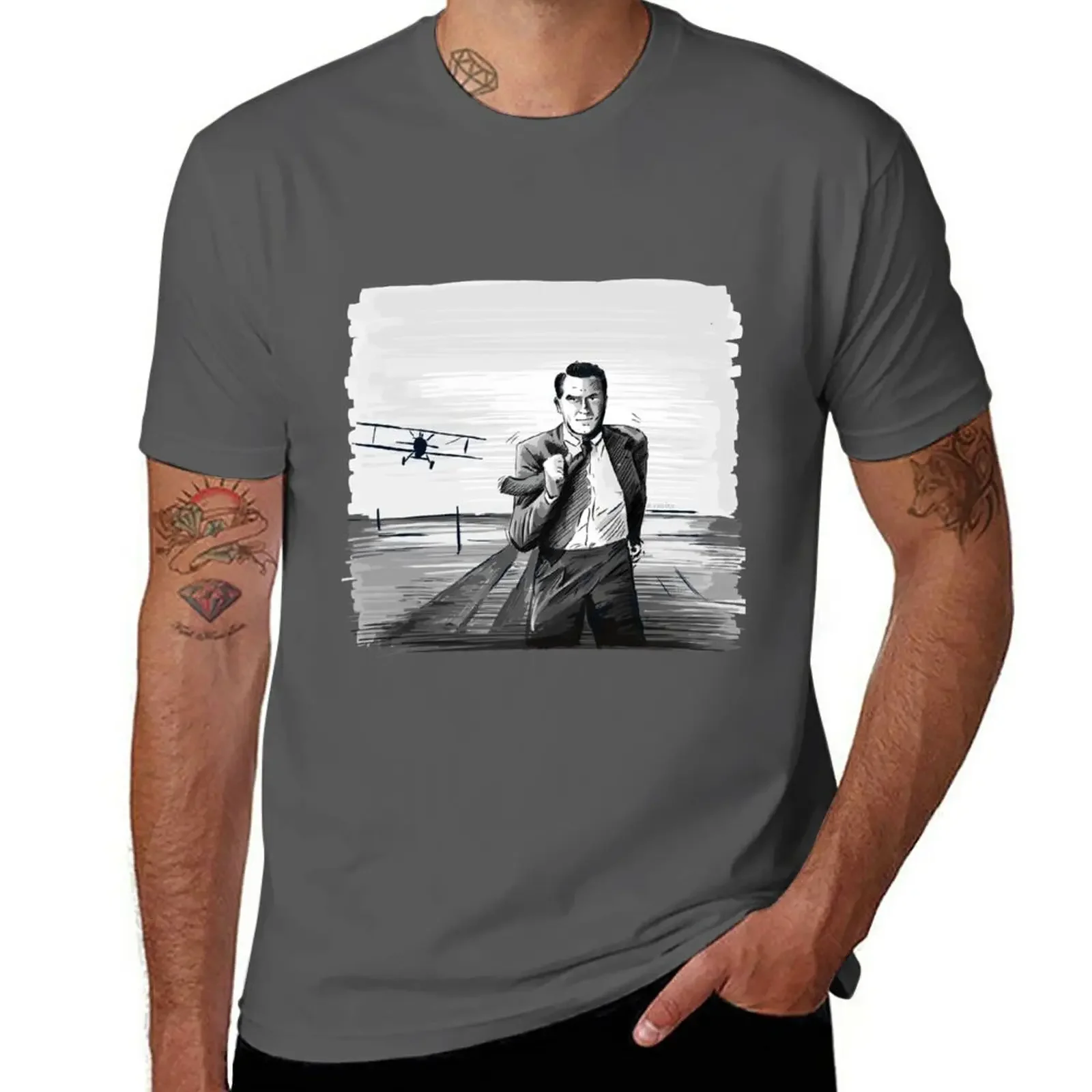 New North by Northwest by Alfred Hitchcock T-Shirt T-shirt short plus size tops black t shirts for men