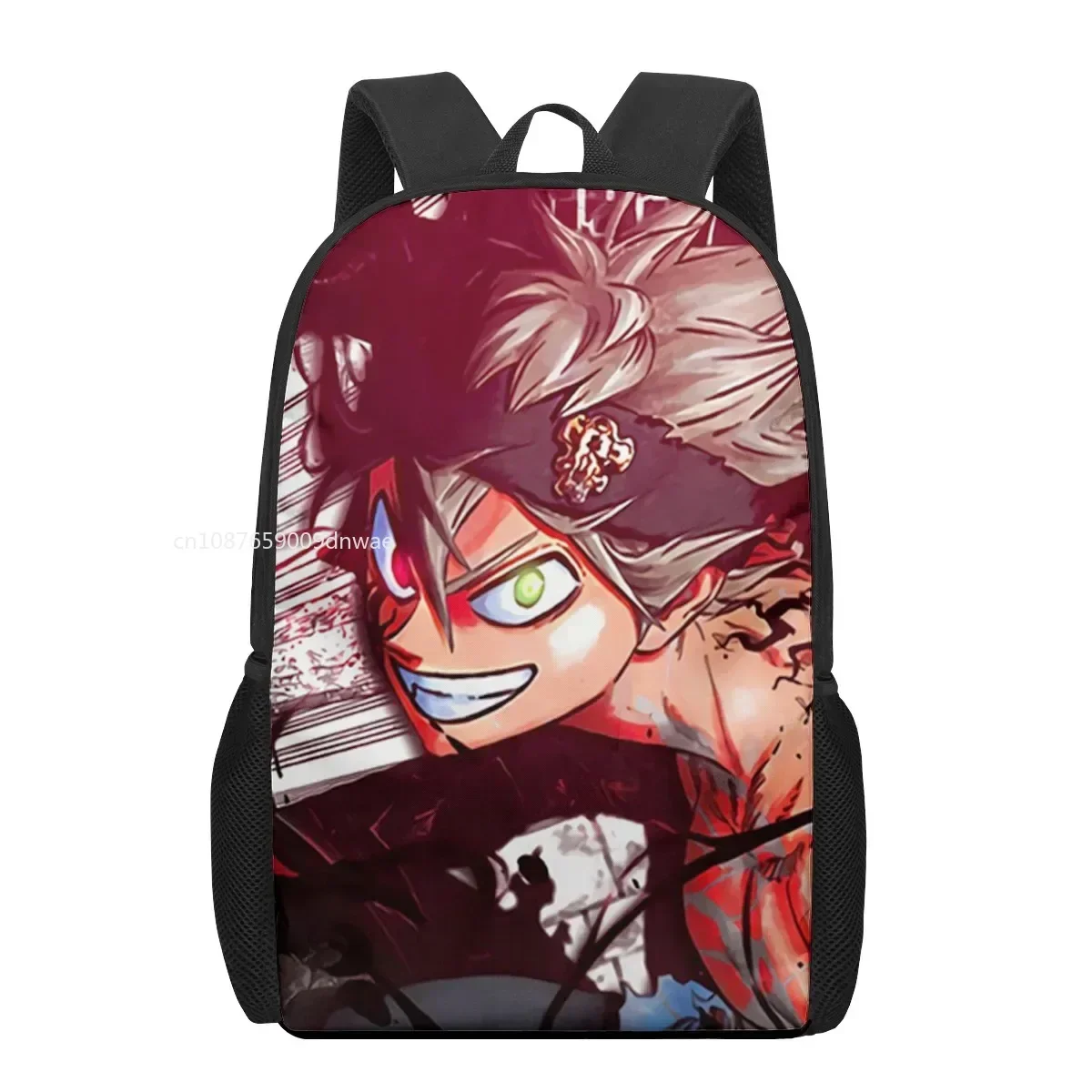 Mochila escolar con patrón 3D de Anime Black Clover para niños, bolsas de libros casuales para niños, mochilas escolares para niños y niñas