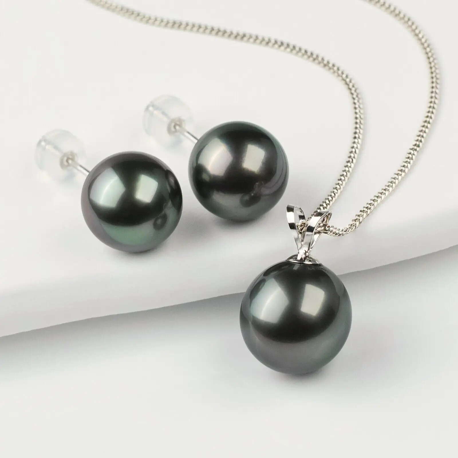 

Flawless Black 9-10mm Tahitian Pearl Pendant&Earrings earrings for women 925 sterling silver wedding rings jewelry sets