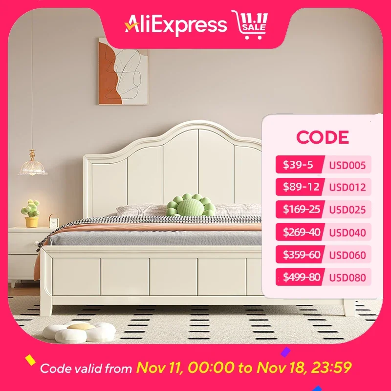 

Деревянная водонепроницаемая двуспальная кровать, европейская спальня, кавайные современные двуспальные кровати размера «queen-size», роскошное изголовье, белая мебель Camas De Dormitorio