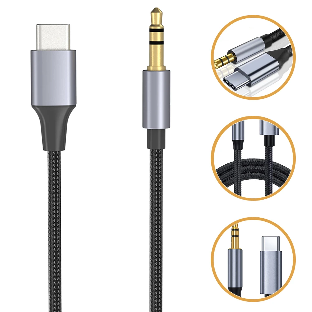 

Type-C To 3.5Mm Audio Stereo Conversion Cable Car Amplifier Adapter 1 Meter Durable Connector Wire Universal Audio Converter