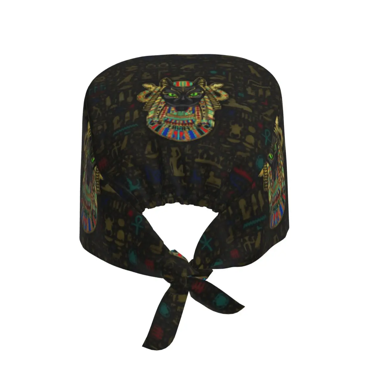 Adjustable Hieroglyphics Bastet Egyptian Goddess Working Hat Men Women Scrub Caps Scrub Nursing Doctor Surgeon Cap for Chef