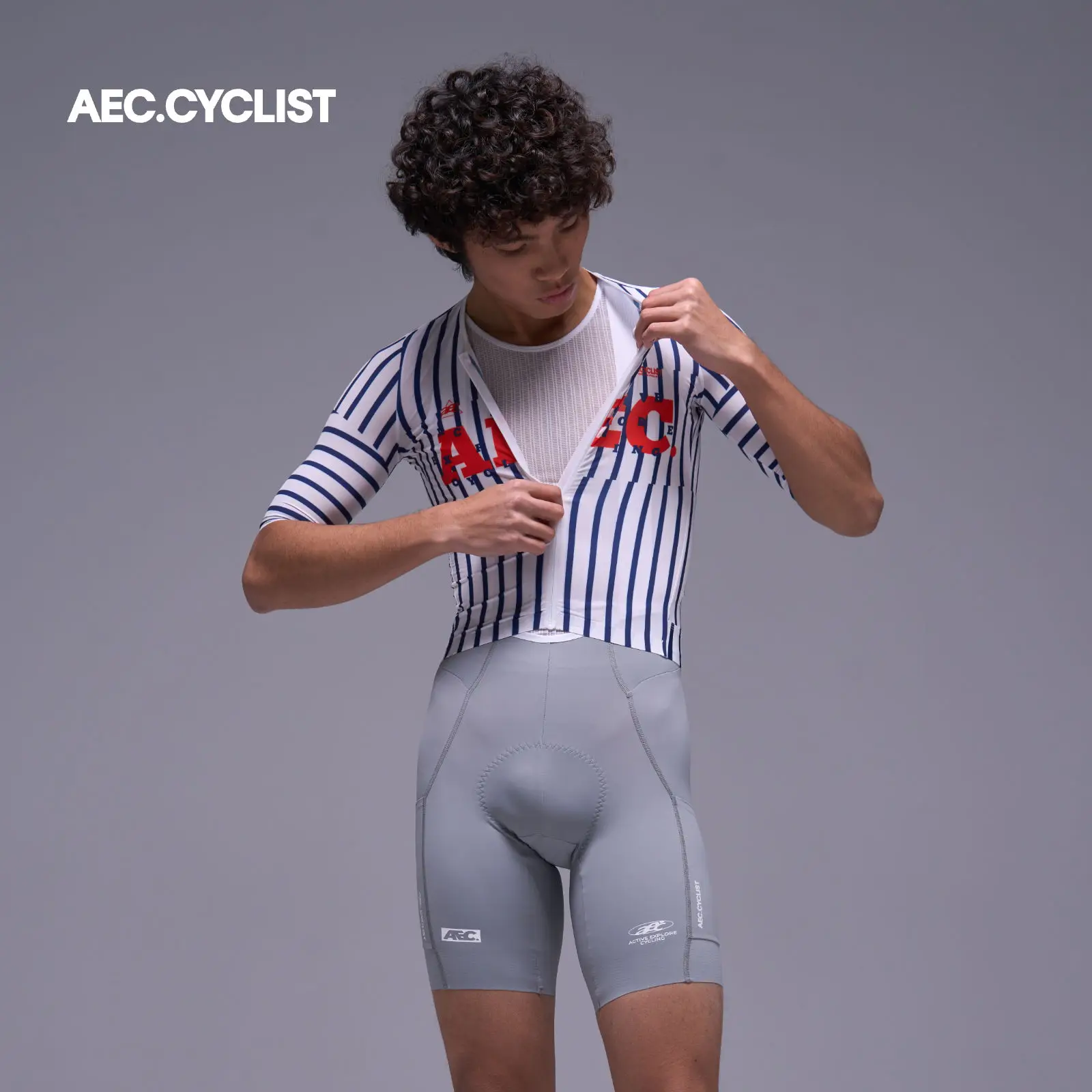 AEC.CYSLIST Lightweight Cycling Jersey Summer Quick Dry Bike Tops 2026 Red Blue Striped Design MTB Clothing Moisture Wicking