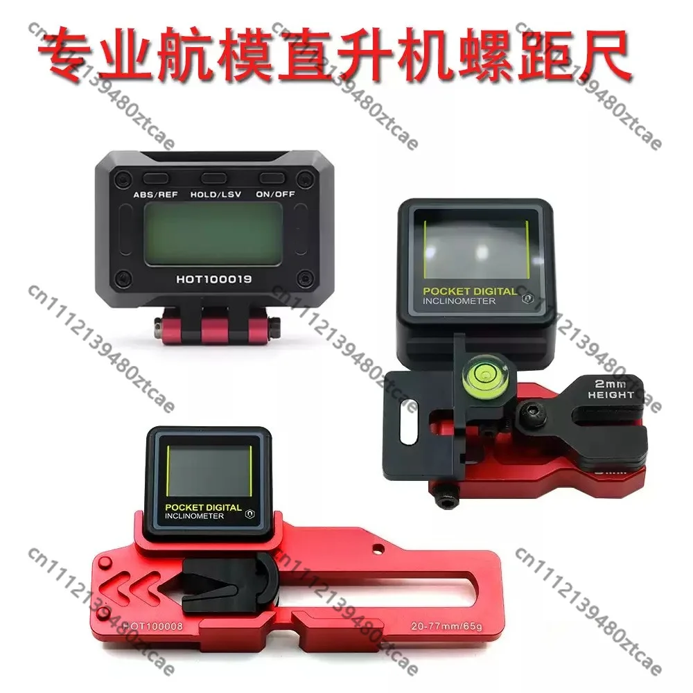 RC Helicopter Pitch Gauge, Digital Display Pitch Scale Tool, Aileron-Free Design For DFC FBL 380 450 550 Class Model Helicopter