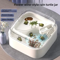 Household turtle tank, ecological dedicated lazy tabletop, small sun drying table, fish tank, water and land breeding tank 220V