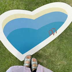Bedroom Home Carpet Cartoon Love Shape Rug Swimming Pool Children Kids Room Decoration Area Rugs Bedside Soft Plush Floor Mat