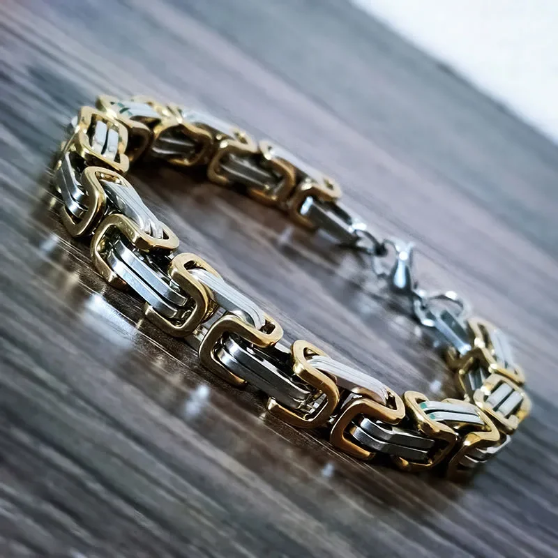 8MM Stainless Steel Biker Motorcycle Chain Bracelet For Men Tough Guy Streetwear Style Jewelry Accessories