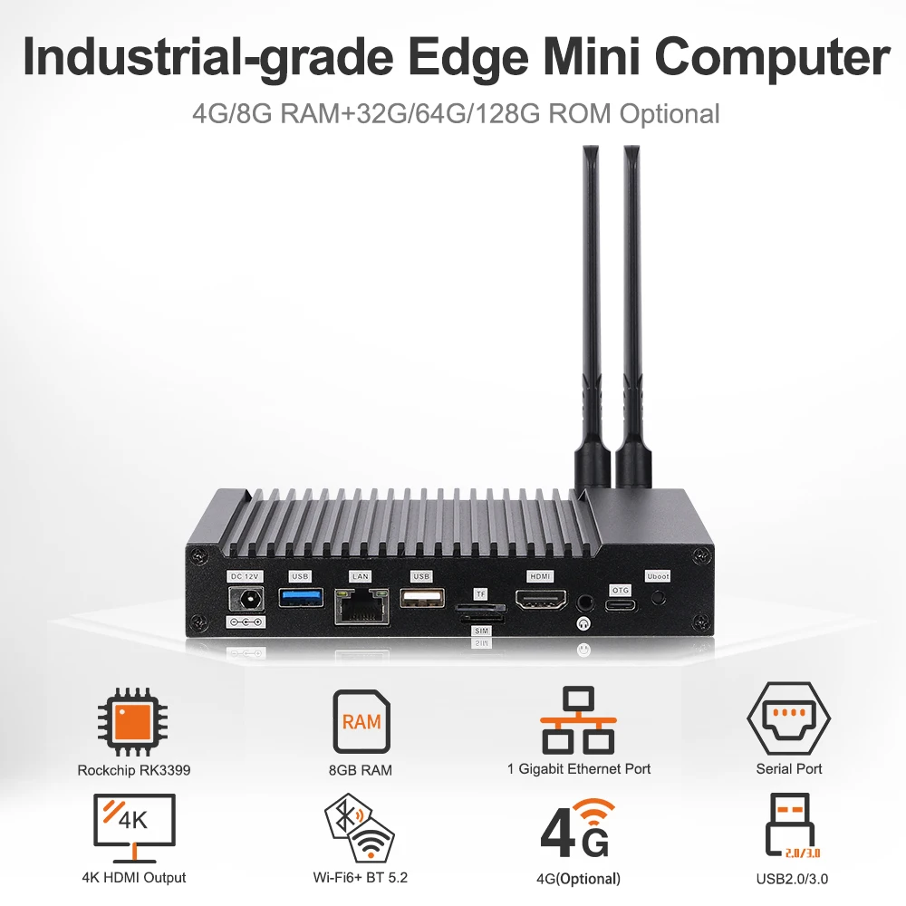 KEC-339 Liontron Rockchip ARM RK3399 Android Linux Industrial Mini Pc Slim Pc Compact Computer Fanless Single Board Computer