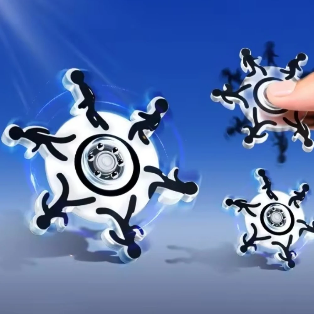 

2pcs Stick Man Finger Spinner Matchstick Man Running Dynamic Fidget Spinner Stress-relieving Small Toy Rotate Gyro Party Gift