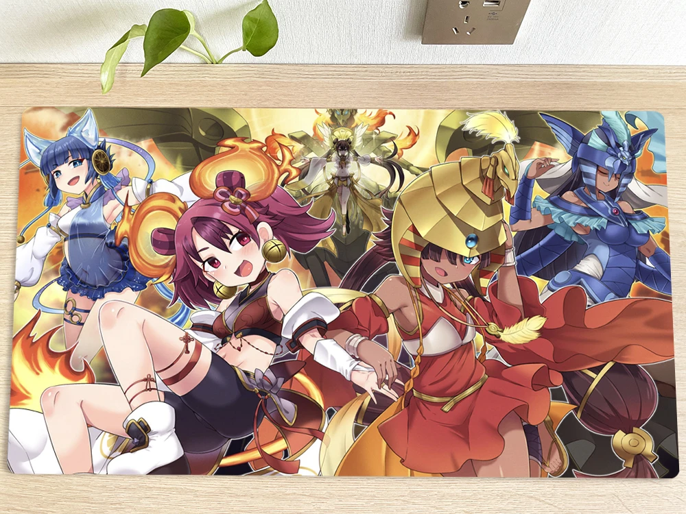 YuGiOh Table Playmat Mikanko Girls TCG CCG Mat Trading Card Game Mat Mouse Pad Gaming Play Mat Free Bag