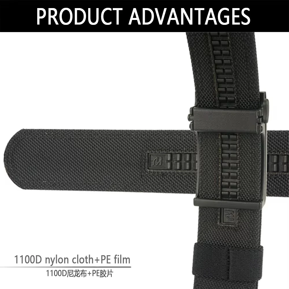 TUSHI Brand Thickened gun hanging double-layer nylon cloth waist belt versatile casual outdoor tactical automatic buckle mens