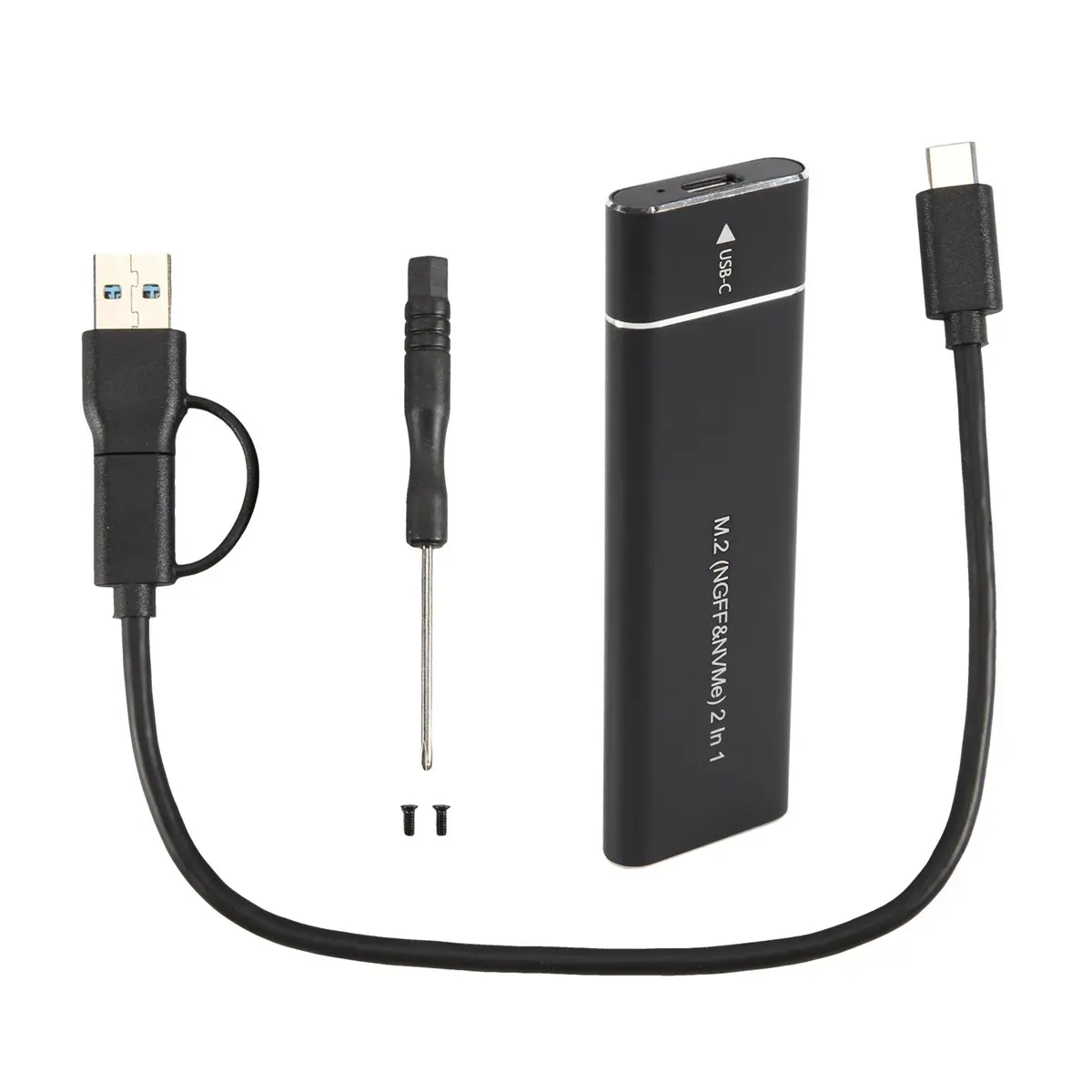 A99X M2 SSD Case M.2 NVMe SATA SSD Enclosure USB 3.1 Type C Gen2 10Gbps Tool Free M.2 NVMe NGFF Solid State Drive Box Black