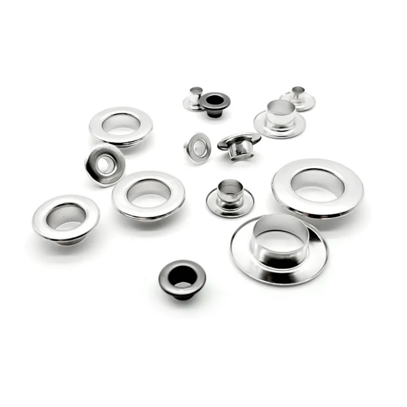 Stainless Steel Flat Eyelets Inside Diameter 5/6/8/10 mm Button Metal Shoe Eye Buckle Leather Rivets File Bag Rack Hollow Nail