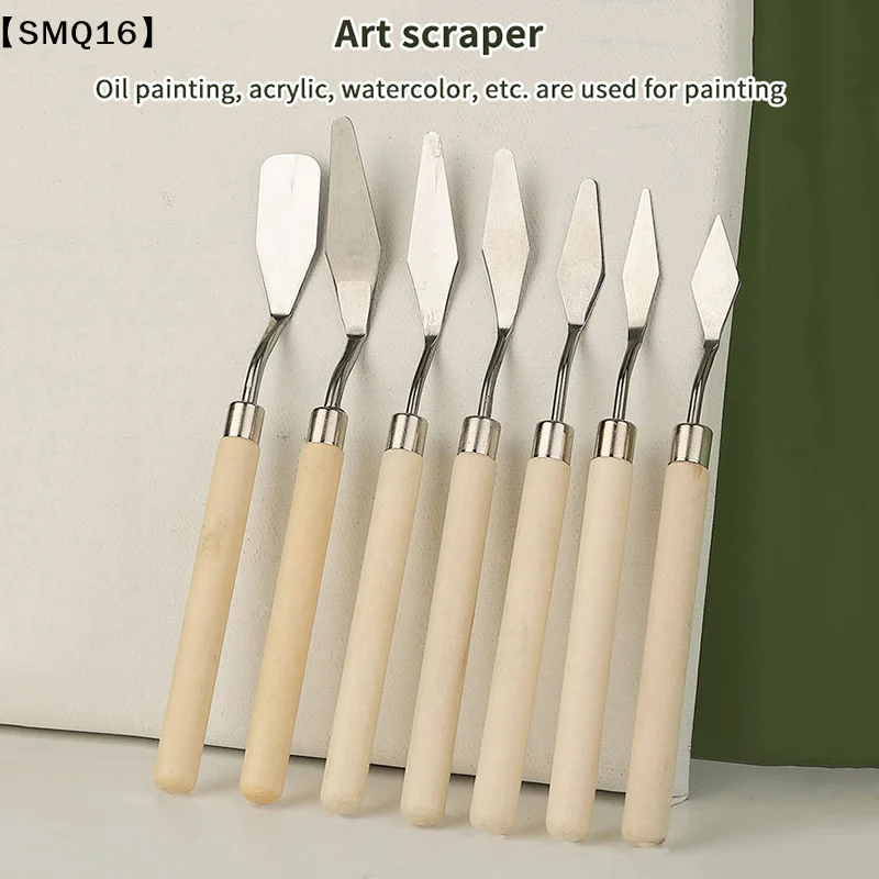 7Pcs/Set Stainless Steel Oil Painting Knives Artist Crafts Spatula Palette Knife Oil Painting Mixing Knife Scraper Tools【SMQ】