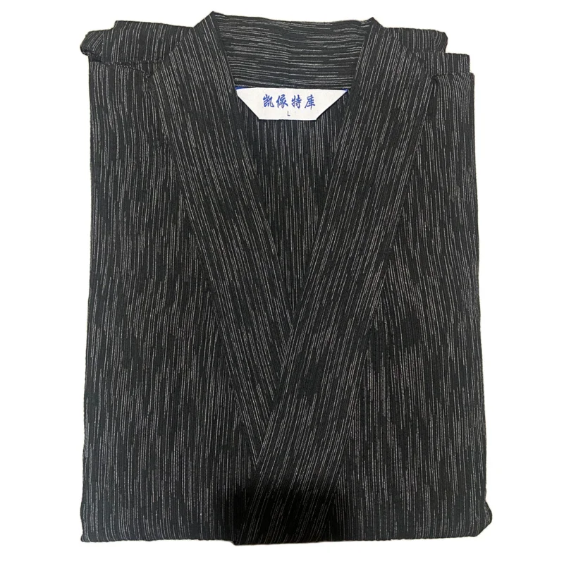 CySummer البحرية اليابانية التقليدية الساموراي كيمونو للرجال يوكاتا الاستحمام رداء Hekoobi نمط فضفاض ملابس منزلية حزام ثوب طويل القطن