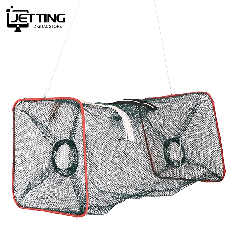Collapsible Cast Net Fish Cage 1pc Nylon Mesh Fine Trap For Crab Shrimp And Crayfish Fishing Tackle For Outdoor Enthusiasts